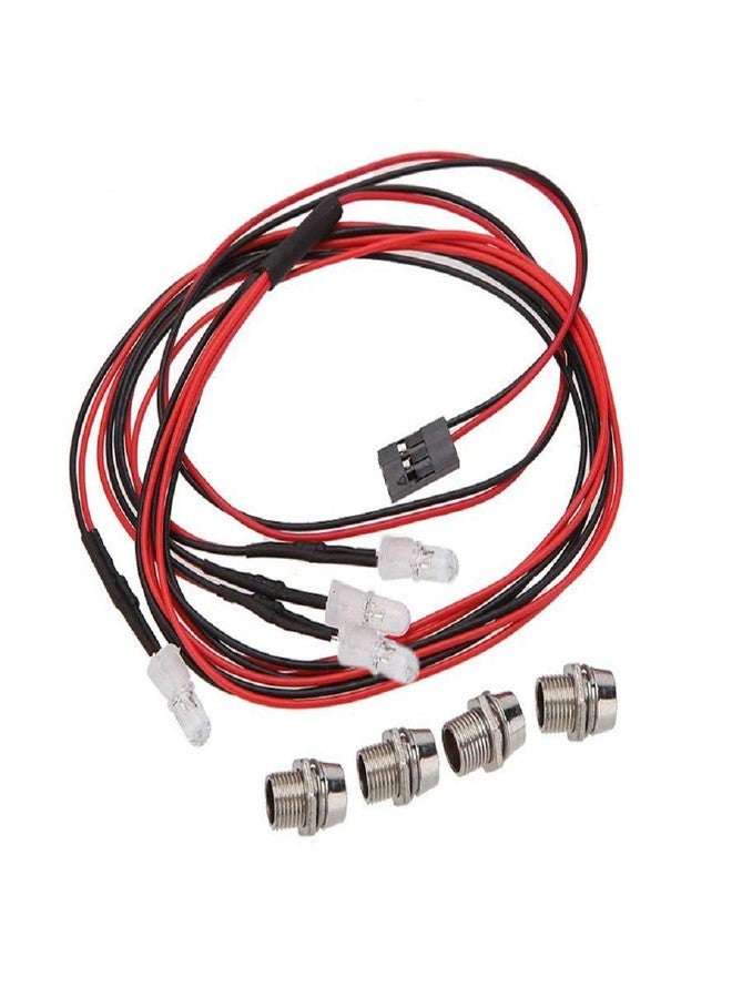 Treehobby طقم مصابيح أمامية وخلفية LED من Treehobby، 4 مصابيح LED، ملحقات إضاءة متوافقة مع سيارات Traxxas وHSP وRC4WD وTamiya وRedcat وAxial SCX10 RC، سيارات الزحف والشاحنات والدبابات، 5 مم (2 أخضر + 2 أزرق) - Image 5