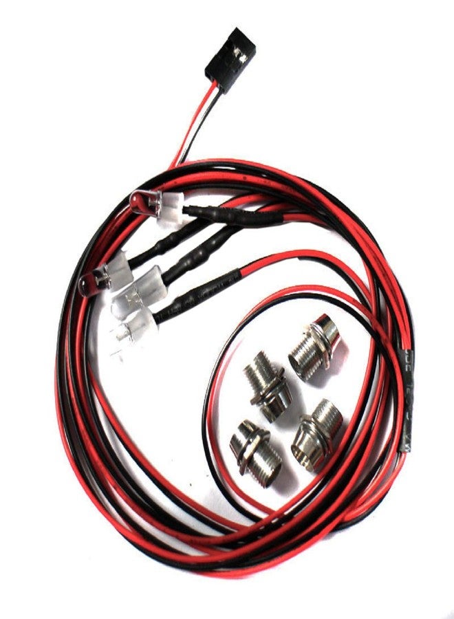 Treehobby طقم مصابيح أمامية وخلفية LED من Treehobby، 4 مصابيح LED، ملحقات إضاءة متوافقة مع سيارات Traxxas وHSP وRC4WD وTamiya وRedcat وAxial SCX10 RC، سيارات الزحف والشاحنات والدبابات، 5 مم (2 أخضر + 2 أزرق) - Image 2