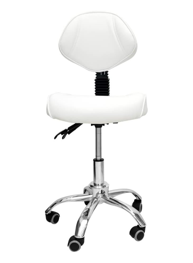 brunson Desk Chair Saddle Chair Ergonomic Liftable Dentist Chair Upholstered Rolling Work Stool Chair with Adjustable Backrest for Massage Clinic Beauty Salon - Image 1