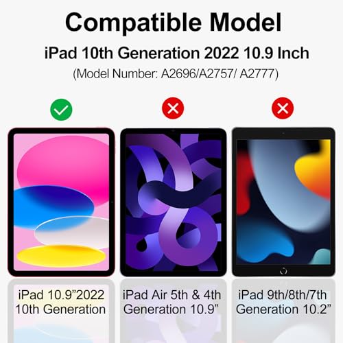 YongMai 2 Pack - Blue Light Blocking Screen Protector for iPad 10.9 Inch Tablet (2022 Released, 10th Gen, A2696/A2757/A2777), Anti-Blue Light Anti-Glare iPad 10.9" Tablet Screen Protector Anti-Fingerprint - Image 2