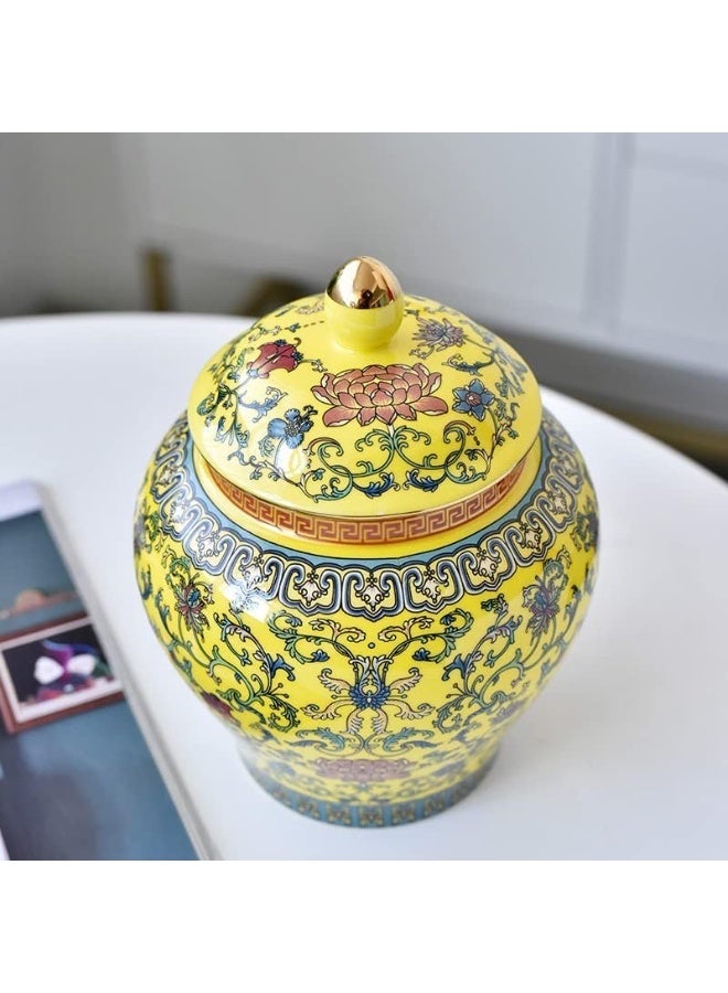 Decorative jar made of ancient Chinese imperial enamel porcelain (small, yellow) - Image 2