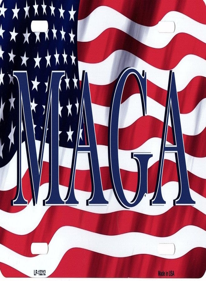 MAGA Flag Novelty Metal License Plate Tag LP-12212