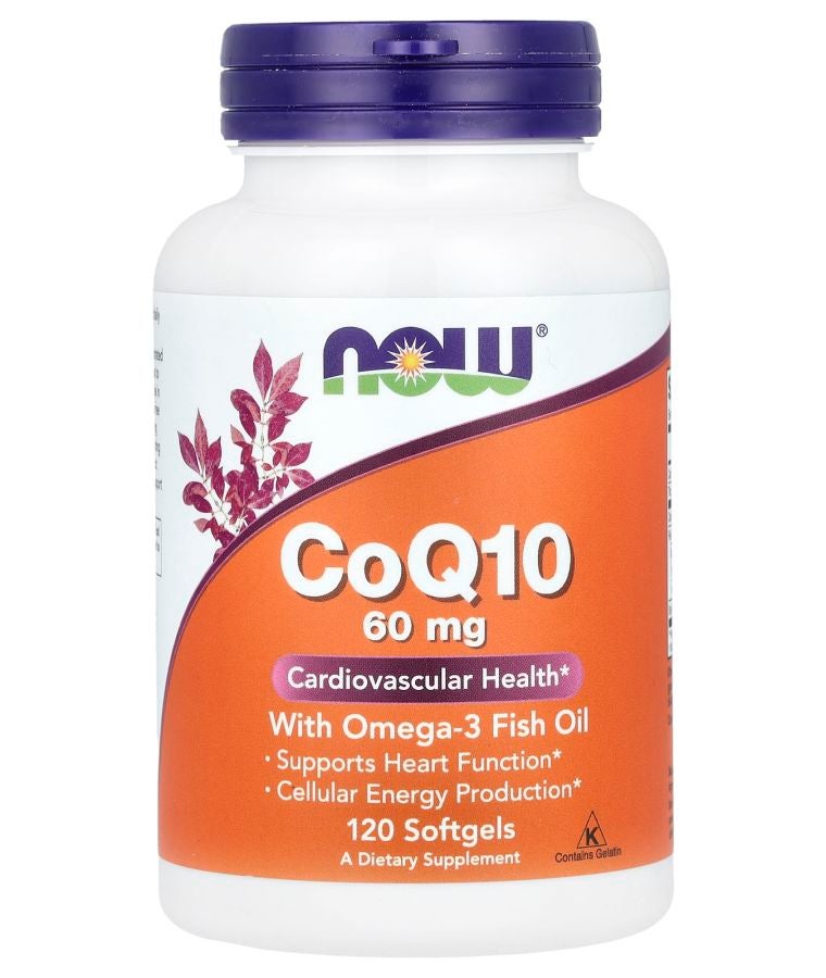 now CoQ10 with Omega-3 Fish Oil 60 mg 120 Softgels