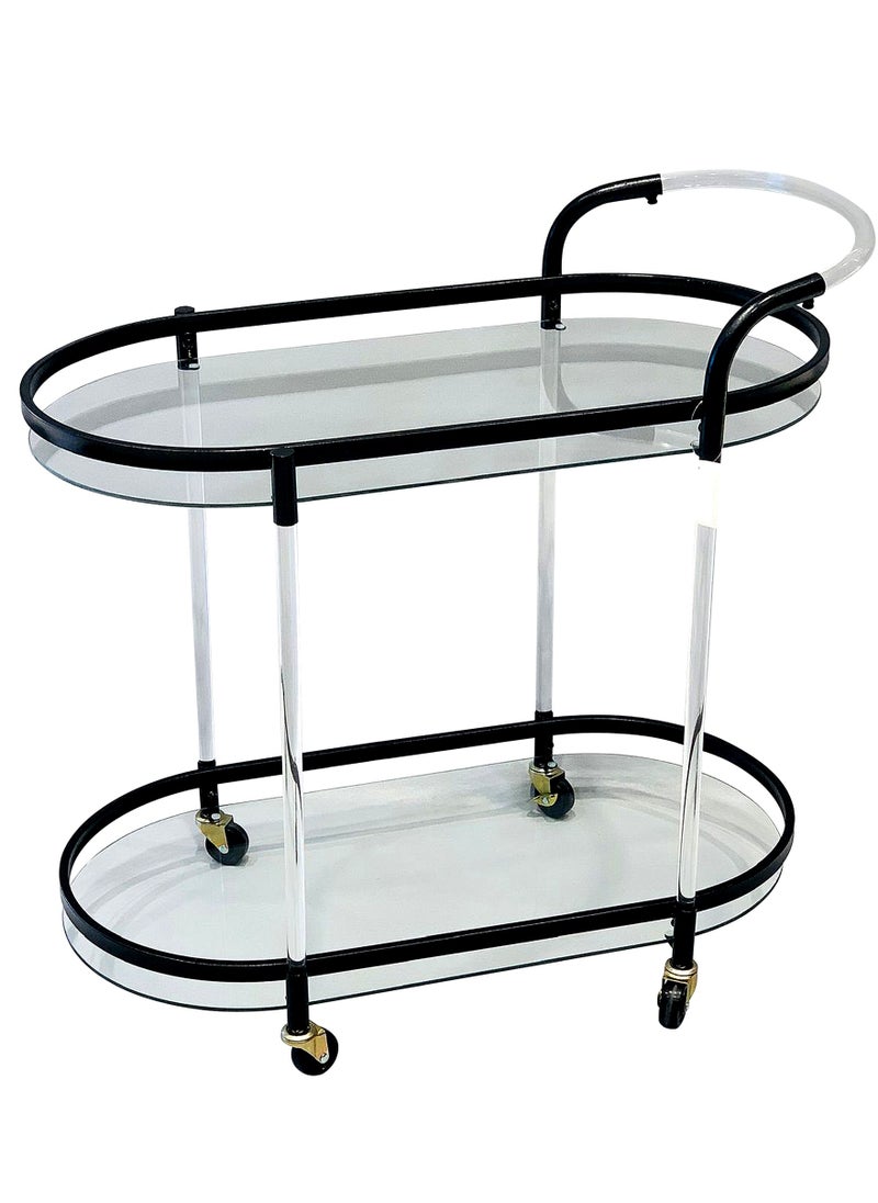 Generic - Household Dining Trolley and Tea Trolley Beauty Salon Cake Trolley and Snack Trolley, Suitable for Hotels, Restaurants, and Kitchens 42*80*67 CM - Image 1
