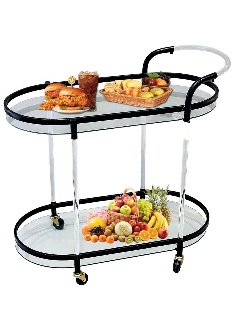 Generic - Household Dining Trolley and Tea Trolley Beauty Salon Cake Trolley and Snack Trolley, Suitable for Hotels, Restaurants, and Kitchens 42*80*67 CM - Image 1