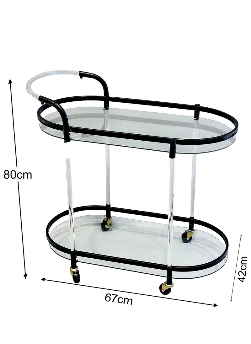 Generic - Household Dining Trolley and Tea Trolley Beauty Salon Cake Trolley and Snack Trolley, Suitable for Hotels, Restaurants, and Kitchens 42*80*67 CM - Image 1