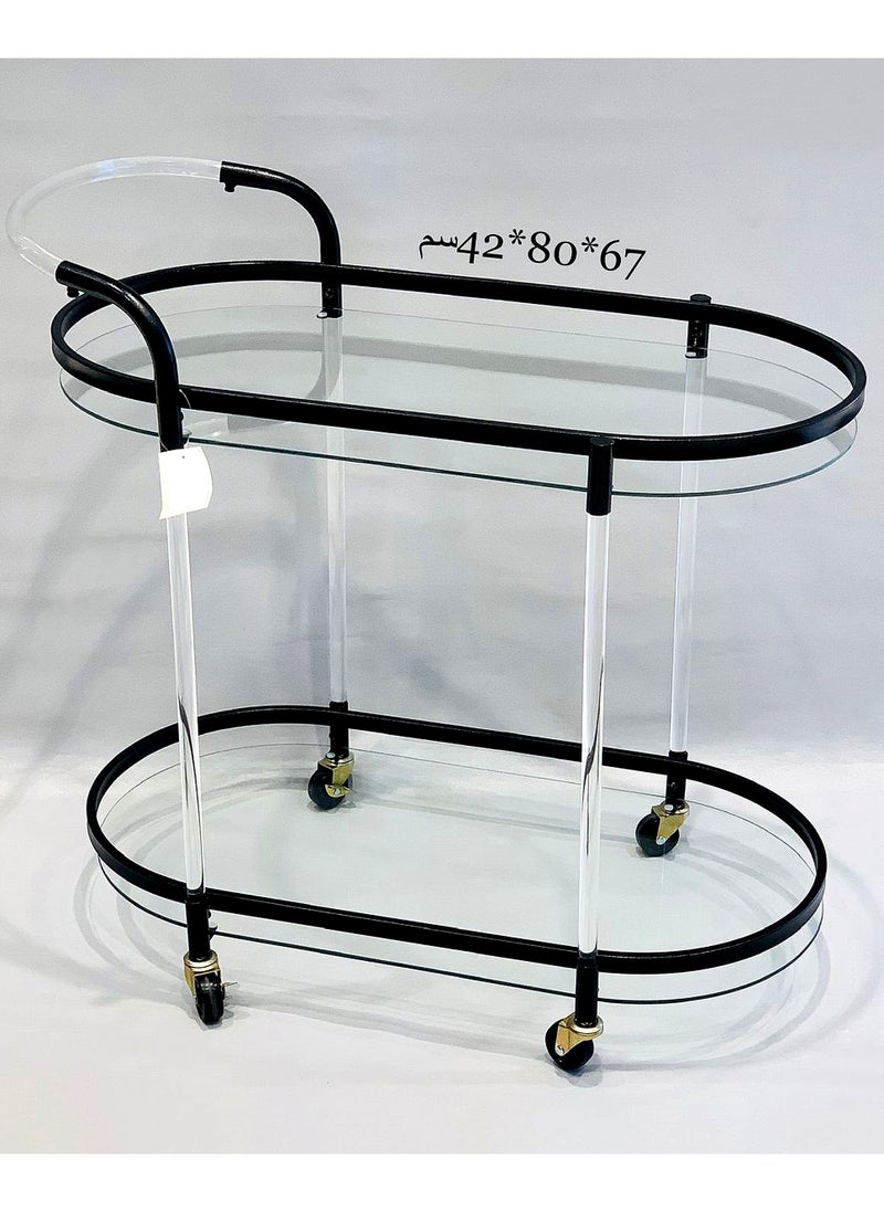 Generic - Household Dining Trolley and Tea Trolley Beauty Salon Cake Trolley and Snack Trolley, Suitable for Hotels, Restaurants, and Kitchens 42*80*67 CM - Image 1