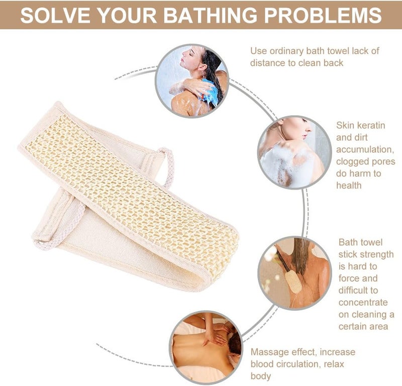 Brrnoo Back Scrubber Loofah Bath Wash Back Strap of Shower Massage and Dirty Clean Body Skin Care - Image 2