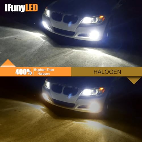 iFunyLED 9005 LED Fog Light Bulbs HB3 Super Bright 6500K Cool White Plug and Play Replacement Fog Lights for Car Truck SUV 2Pack - Image 3