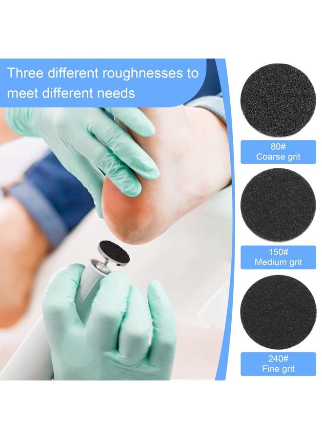 Rolybag Sanding Paper Discs with Metal Nail Drill Bit Foot Sandpaper Discs 25mm Foot File Sandpaper Discs for Manicure Pedicure,#80#150#240 Fine Boxed - Image 2