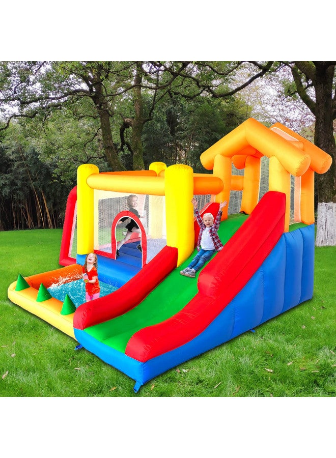 Baralir Baralir 6 in 1 Inflatable Bounce House with Slide and Ball Pit for Kids, Trampoline, Climbing, Water Pool, Soccer Goal and Basketball Slam Dunk Hoop All in One - with Blower  - Image 1