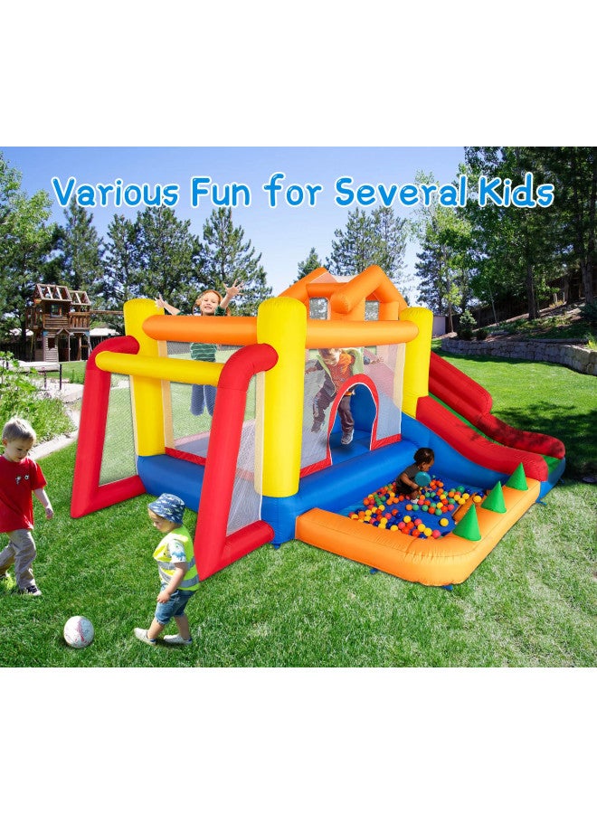 Baralir Baralir 6 in 1 Inflatable Bounce House with Slide and Ball Pit for Kids, Trampoline, Climbing, Water Pool, Soccer Goal and Basketball Slam Dunk Hoop All in One - with Blower  - Image 2