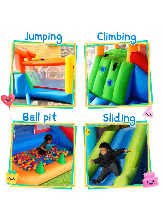 Baralir Baralir 6 in 1 Inflatable Bounce House with Slide and Ball Pit for Kids, Trampoline, Climbing, Water Pool, Soccer Goal and Basketball Slam Dunk Hoop All in One - with Blower  - Image 3