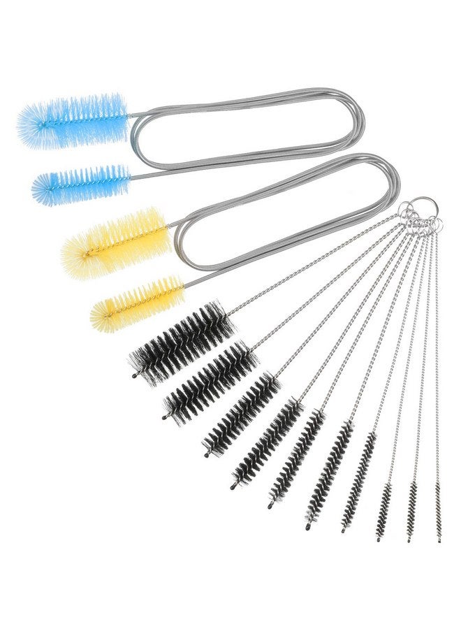 Patelai 12 Pieces Tube Cleaning Brush Aquarium Filter Brush Nylon Tube Brush Set Flexible Double-Ended Hose Brush Pipe Clean Brush Stainless Steel for Fish Tank, Kitchen, Glasses, Drinking Straws, Keyboard - Image 1