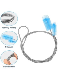 Patelai 12 Pieces Tube Cleaning Brush Aquarium Filter Brush Nylon Tube Brush Set Flexible Double-Ended Hose Brush Pipe Clean Brush Stainless Steel for Fish Tank, Kitchen, Glasses, Drinking Straws, Keyboard  - Image 2