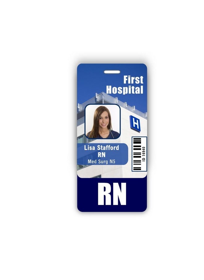 Scrubs and Stuff LLC - Rn Badge Buddy Vertical W/Height & Weight Conversion Charts (Navy Blue) - Image 1