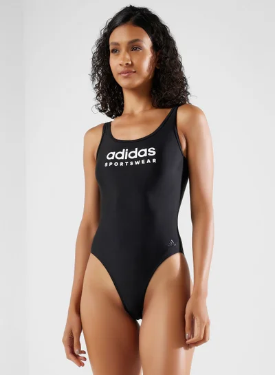 adidas مايوه سباحة رياضية بظهر على شكل حرف U