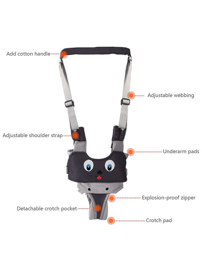 IULONEE Baby Walker, Handheld Kids Toddler Walking Harness Helper Assistant Protective Belt Child Activity Walker Adjustable Standing Up Walking Learning Helper for Toddler 7-24 Month (N-Grey) - Image 3