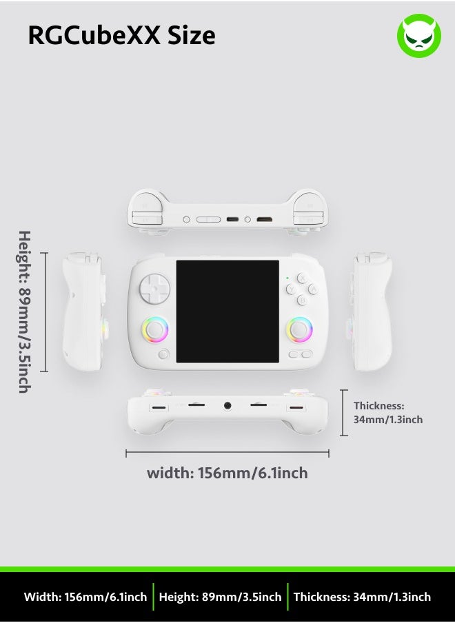 ANBERNIC  - Anbernic RGCube XX Handheld Game Console 3.95-inch IPS Screen 720*720 H700 quad-core ARM Cortex-A53 LPDDR4 1GB 3800mAh 5G WiFi Bluetooth HDMI TV Output【White-128GB-35 Emulators with 18000 Games Pre-installed】 - Image 1