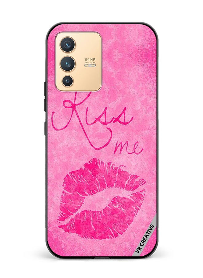 VR CREATIVE Protective Case Cover For Vivo V23 5G Kiss me Pink Design Multicolour - Image 1