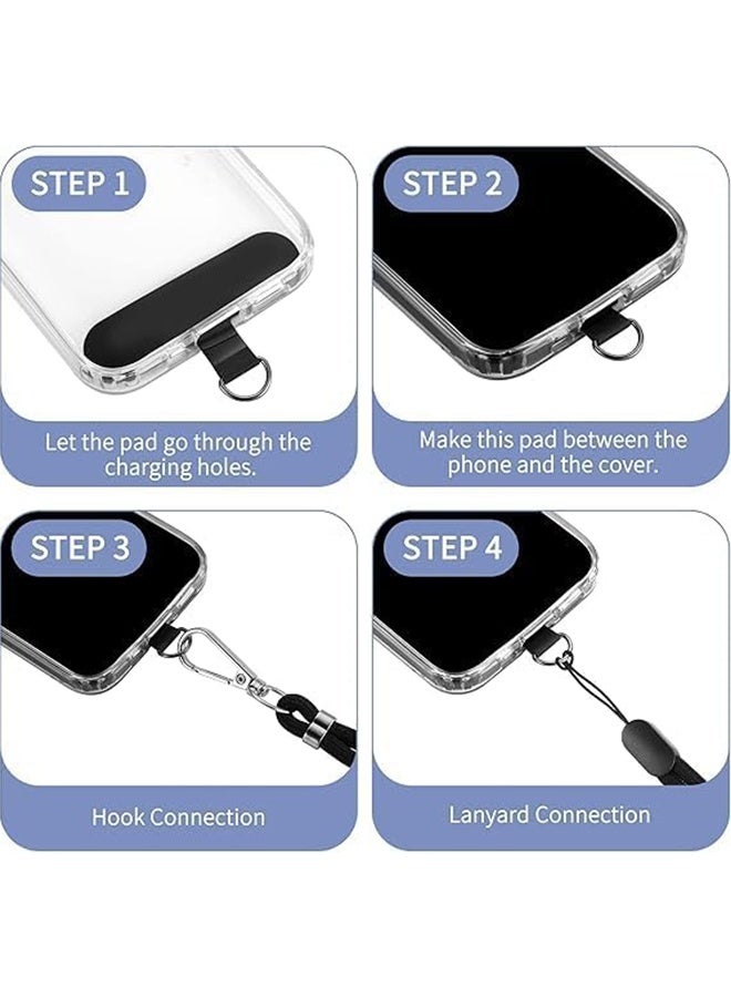 JS 2-Piece Phone Lanyard, Universal Crossbody Phone Lanyard, Multi-Purpose Nylon Patch, Adjustable Shoulder and Neck Straps, Compatible with Most Smartphones, Two Lengths (Black) - Image 5