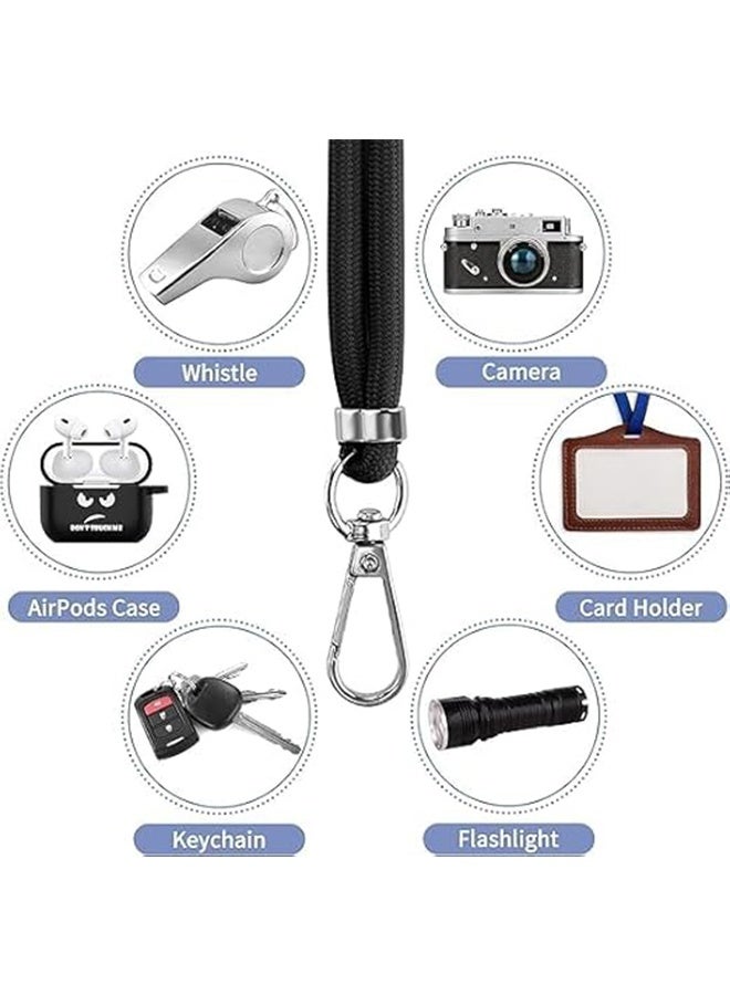 JS 2-Piece Phone Lanyard, Universal Crossbody Phone Lanyard, Multi-Purpose Nylon Patch, Adjustable Shoulder and Neck Straps, Compatible with Most Smartphones, Two Lengths (Black) - Image 3