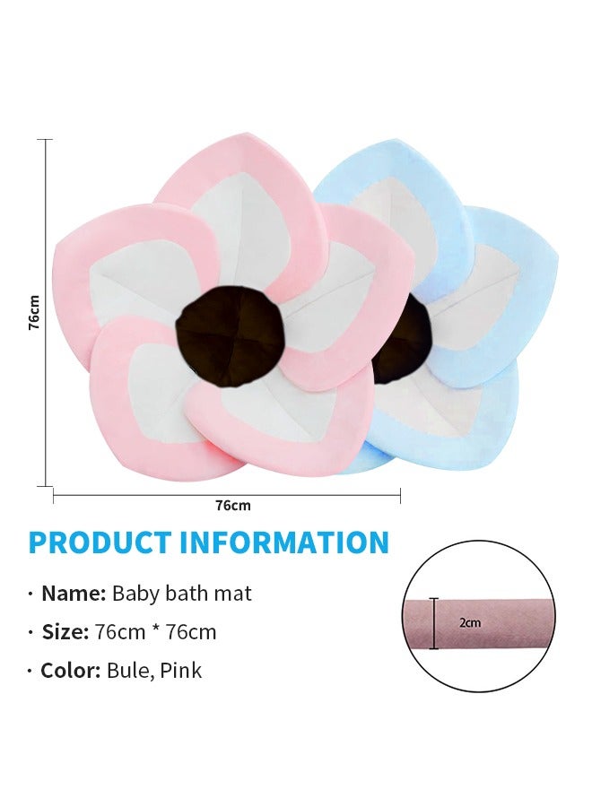 Comfortable Plush Baby Bath Seat, Flower Shaped Baby Bathtub Seat,  Quick-Drying Newborn Sink Bath Mat for Baby