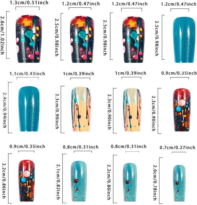 Parlberd Medium Square Press on Nails with Colorful Dot Designs, Glossy Summer Fake Nails Kit, Full Cover Reusable Acrylic Nails with Glue & Tools for Women, Perfect for Parties, Weddings, Beach - Image 3