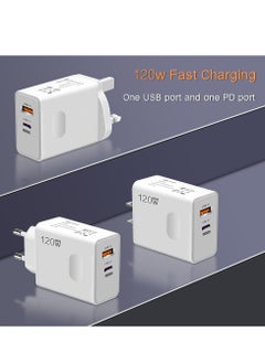 Generic 120W UK 2 Ports Multifunctional Super Fast Charging Adapter Mobile Phone Charger Travel Power Adapter White  - Image 5