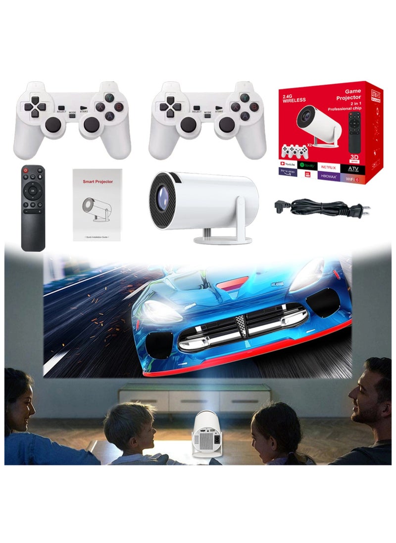 4K Projector WiFi Bluetooth Mini Projector Android 11.0 Short Range Projector 1080P 270° Adjustable Automatic Correction With Gamepad