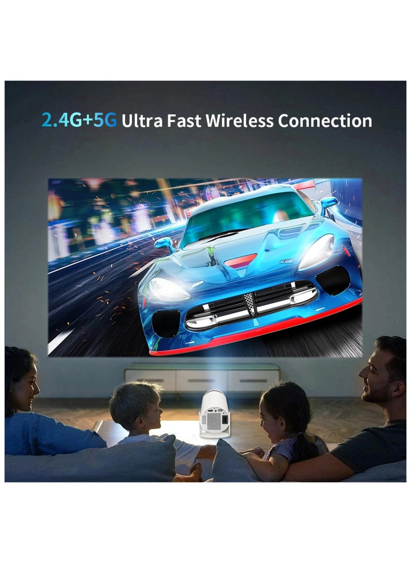 4K Projector WiFi Bluetooth Mini Projector Android 11.0 Short Range Projector 1080P 270° Adjustable Automatic Correction With Gamepad