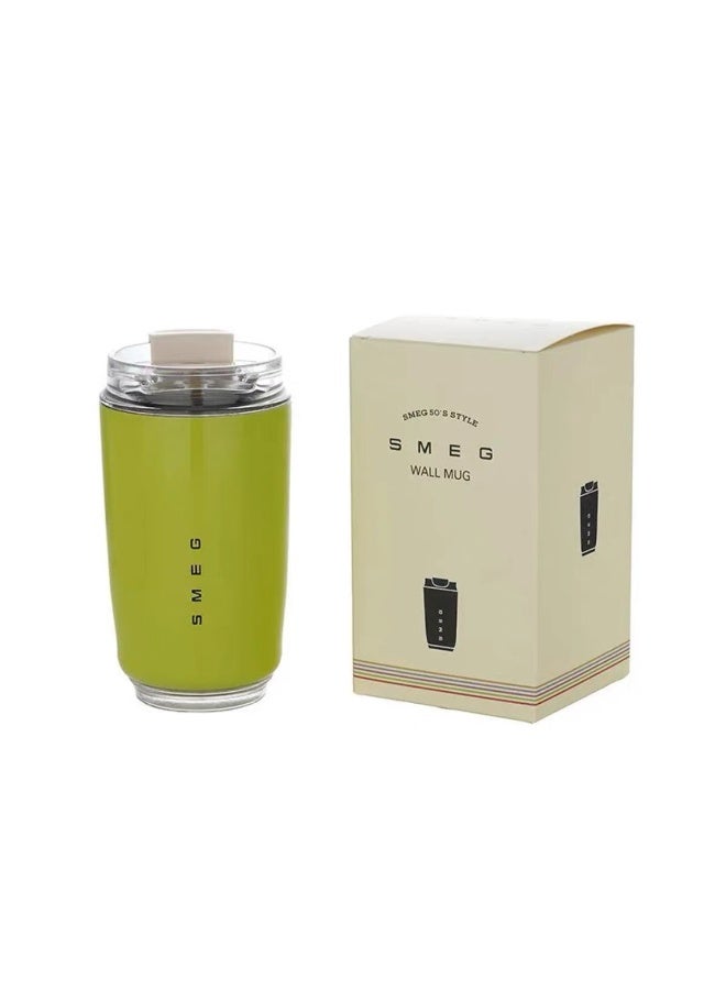 SMEG Retro Milk Green 320ml Double-Walled Vacuum Stainless Steel Insulated Mug 360° Leak-Proof Car Travel Portable Coffee Cup One-Click Direct Drinking Hot and Cold Dual-Use Four Options Available - Image 2
