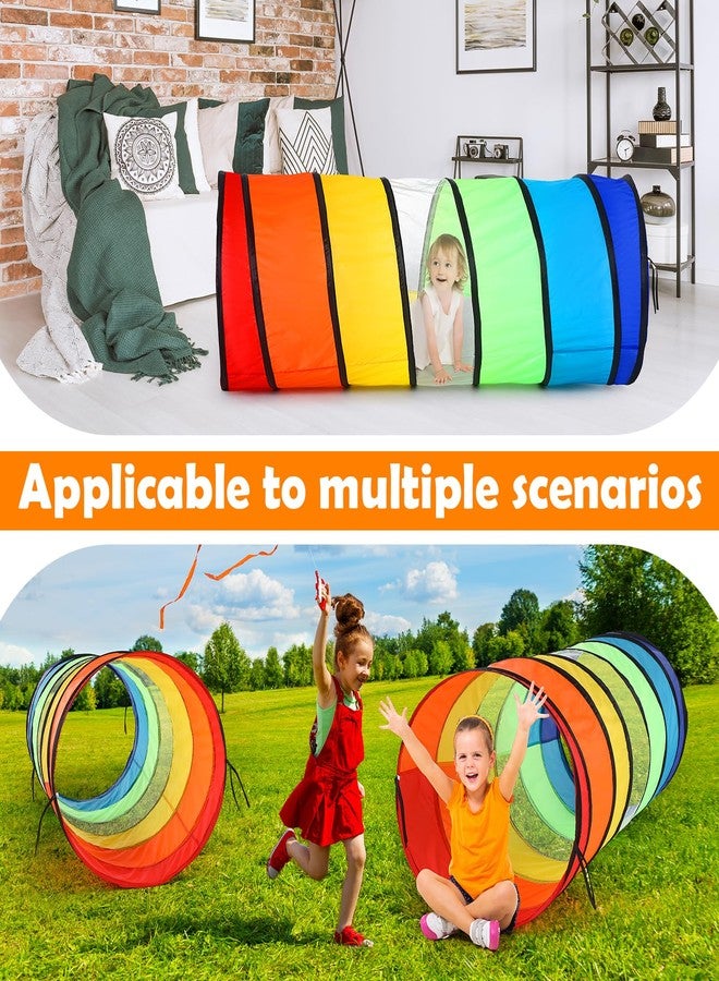 PullCrease 2 Pcs Giant 27.6 Inch Play Tunnel for Kids and Large Dogs Colorful Pop Up Crawl Tunnel Toy for Toddlers with Breathable Mesh Collapsible Game Tent Toy for Girl Boy Gift Indoor Outdoor - Image 5