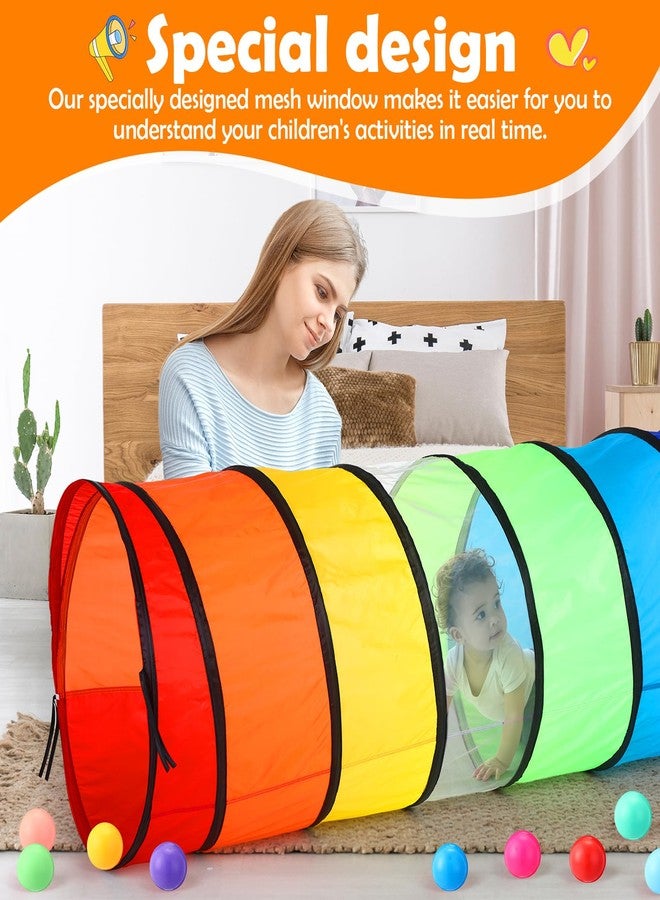 PullCrease 2 Pcs Giant 27.6 Inch Play Tunnel for Kids and Large Dogs Colorful Pop Up Crawl Tunnel Toy for Toddlers with Breathable Mesh Collapsible Game Tent Toy for Girl Boy Gift Indoor Outdoor - Image 4