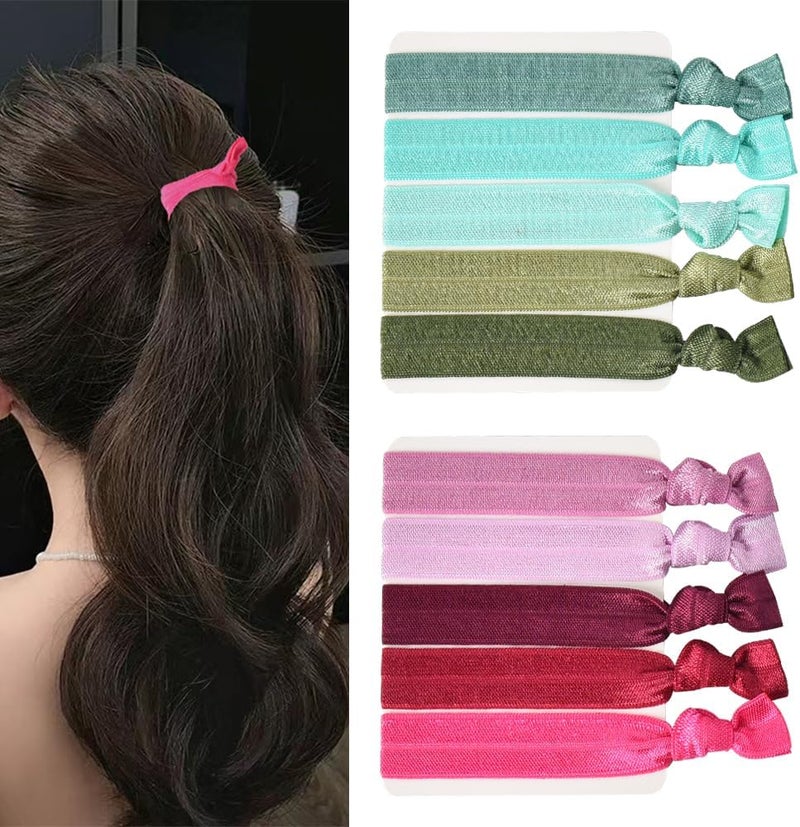 Knotted Hair Ties for Women No Crease Elastic Hair Ties for Girls Rope Hair Ties Bands Rope Ponytail Holders Headband for Kids Coloured Rope for Hair for Teens Hair Accessories of 10PCS