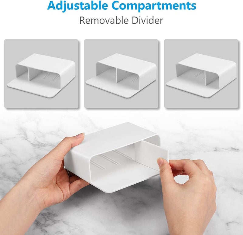 كاست ويف حامل أقلام تحديد مغناطيسي قابل للمسح الجاف، حامل أقلام وممحاة للسبورة البيضاء، منظم تخزين أكواب أقلام مغناطيسية للمدرسة والمكتب والمنزل والثلاجة والخزانات المعدنية، أبيض - Image 2