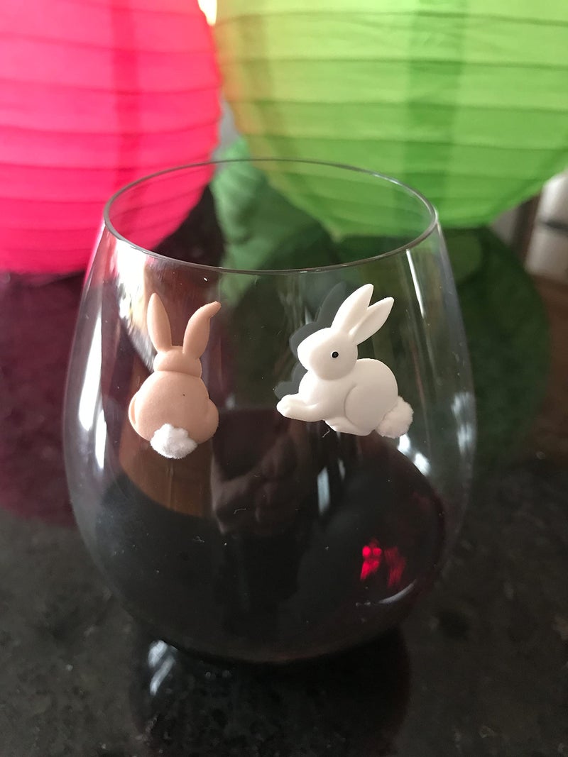 Simply Charmed Magnetic Easter Bunny Wine Glass Charms - Cute Rabbit Drink Markers for Stem or Stemless Glasses - Set of 6 - Image 5