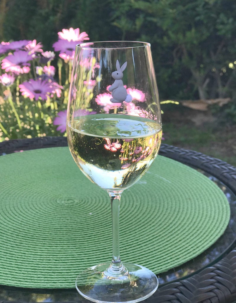 Simply Charmed Magnetic Easter Bunny Wine Glass Charms - Cute Rabbit Drink Markers for Stem or Stemless Glasses - Set of 6 - Image 3