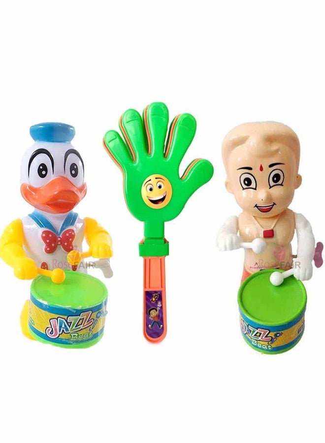 ROSEFAIR Key Operated Cute Drummer Toy with Noisemakers Favors Concert Party Cheering Props Children clap clap Your Hands Small Hands Clapping Toys for Kids (PROPS-DUCK-BHE-03) - Image 1