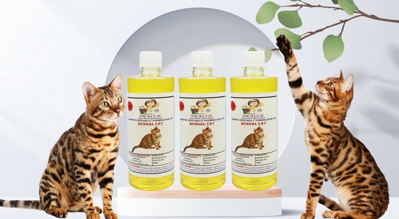 SWACCH Shampoo Specially FORMULATED for Bengal Cat (500ML) (Pack of 3) Lemon - Image 2
