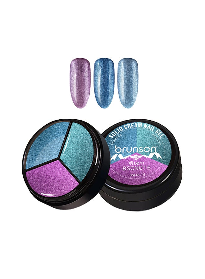 3Colors 3 in 1 Nail UV Gel Polish Cream Gel Nail Polish Soak off Solid Color Gel Glitter Nail Art Manicure 15ml BSCNG16