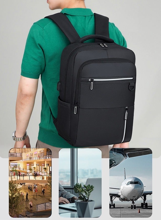 DUNISO Travel Laptop Backpack Business Anti Theft Slim Durable Computer Backpack with USB Charging Port Water Resistant College School Laptop Bag Gifts for Men & Women Fits 15.6 Inch Notebook Black - Image 3