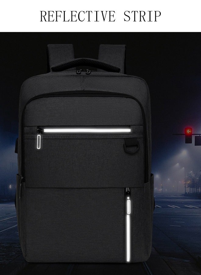 DUNISO Travel Laptop Backpack Business Anti Theft Slim Durable Computer Backpack with USB Charging Port Water Resistant College School Laptop Bag Gifts for Men & Women Fits 15.6 Inch Notebook Black - Image 4