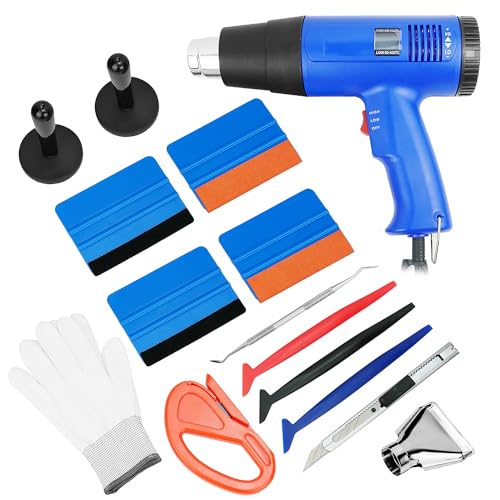 CARTINTS Professional Vinyl Wrap Tool Kit for Glass Protective Film Installing Window Tint Application Including Heat Gun, Squeegees, Vinyl Magnet, Work Gloves, Vinyl Knife, Utility Knife - Image 1