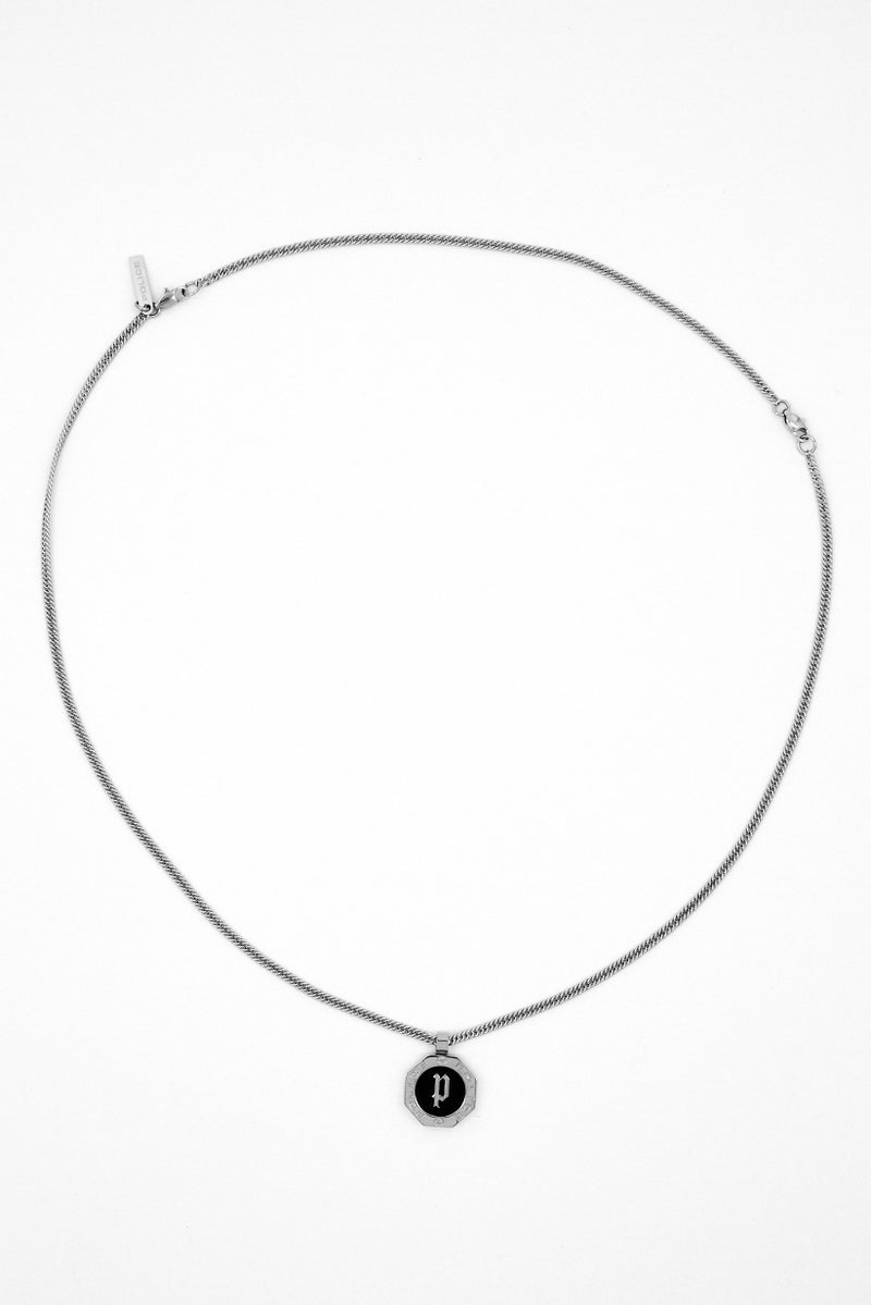 POLICE Men Brand Logo Metal Chained Necklace, Silver  - Image 2