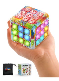 Cubik Led Flashing Cube Memory Game Electronic Handheld Game 5 Brain Memory Games For Kids Stem Sensory Toys Brain Game Puzzle Fidget Light Up Cube Stress Relief Fidget Toy (Tie Dye)
