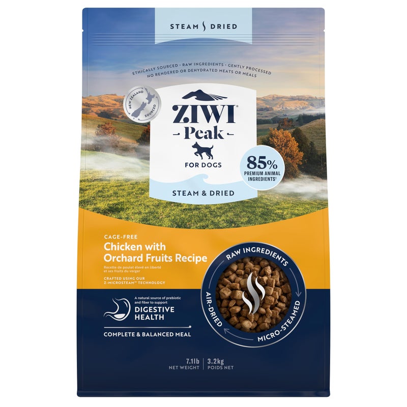 ZIWI Peak Steam & Dried Dog Food - Cage-Free Chicken w/Fruits - High Protein, Low Carb, All Breeds & Lifestages, for Digestive Health (113.6oz) - Image 1