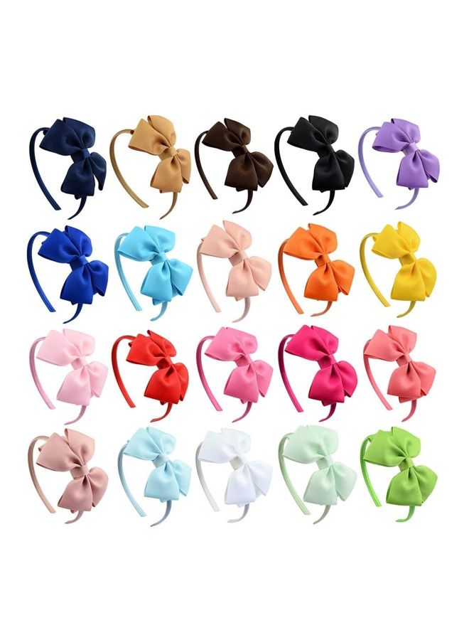 NIBEMINENT 20-Piece Headband with Bows Multicolour