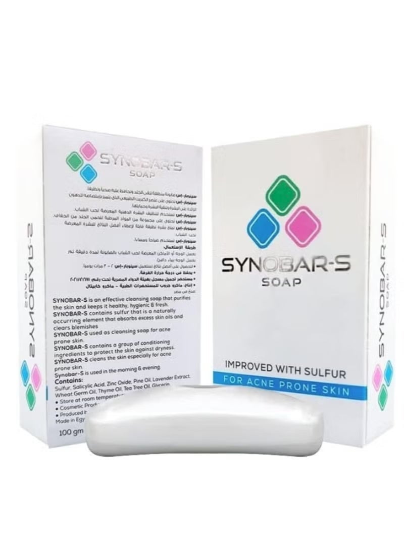 Synobar-S Soap For Acne Prone Skin (Improved Cleansing Soap) - 100gm - Image 3