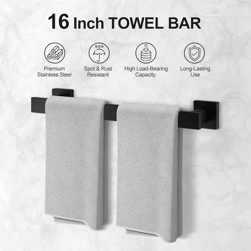 E-far مجموعة أدوات الحمام E-far من 5 قطع باللون الأسود غير اللامع - Image 3